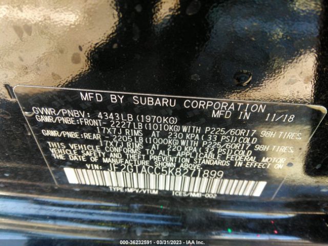 JF2GTACC5K8271899 Subaru Crosstrek Premium