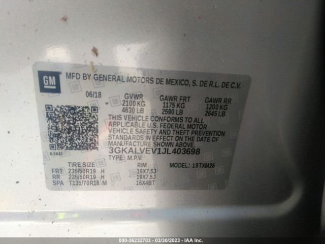 3GKALVEV1JL403698 GMC Terrain Slt