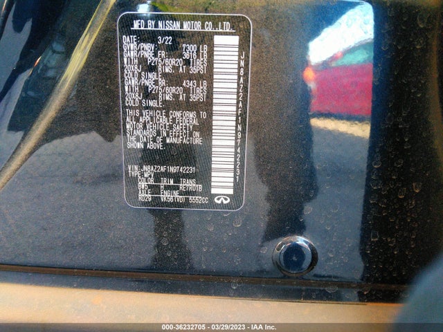 2022 Infiniti QX80, VIN: JN8AZ2AF1N9742231