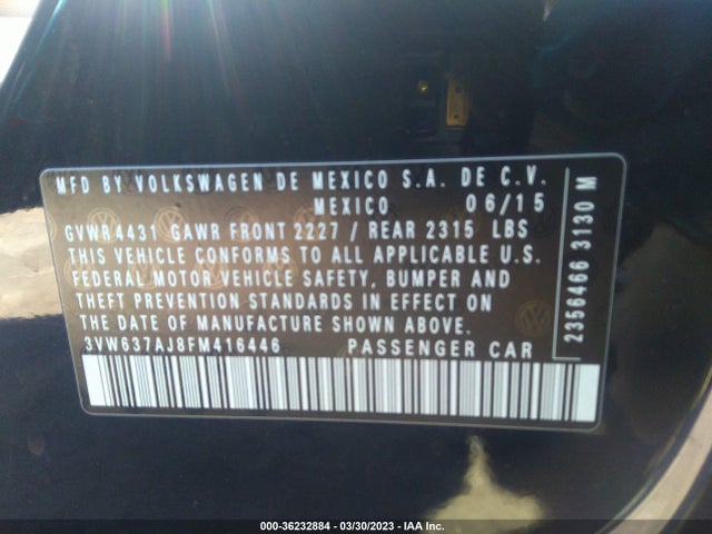 3VW637AJ8FM416446 Volkswagen Jetta Sedan Hybrid Sel Premium