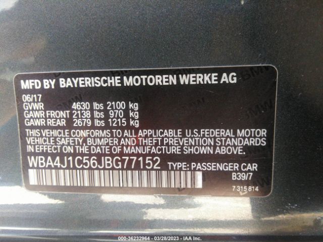 WBA4J1C56JBG77152 BMW 4 Series 430i