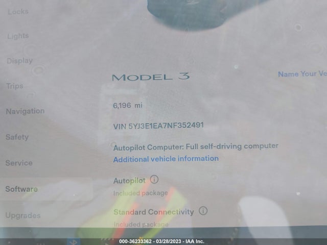 Tesla MODEL 3 2022 5YJ3E1EA7NF352491 Image 7