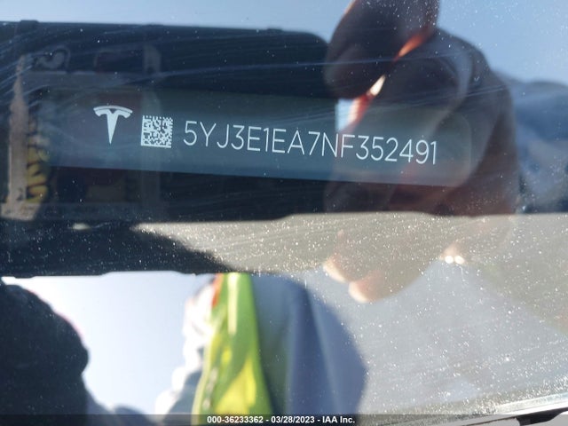 Tesla MODEL 3 2022 5YJ3E1EA7NF352491 Image 9