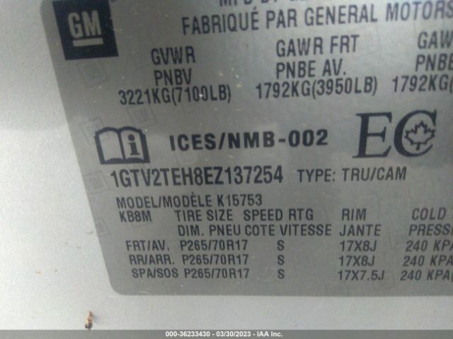 1GTV2TEH8EZ137254 GMC SIERRA 1500