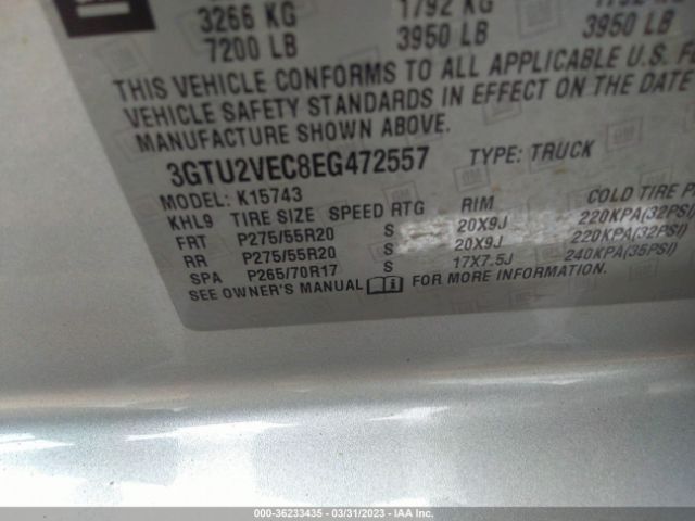 3GTU2VEC8EG472557 GMC Sierra 1500 Slt