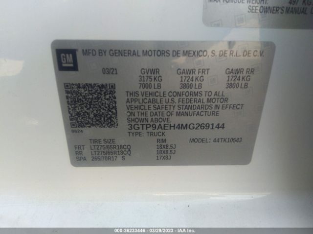 3GTP9AEH4MG269144 GMC SIERRA 1500