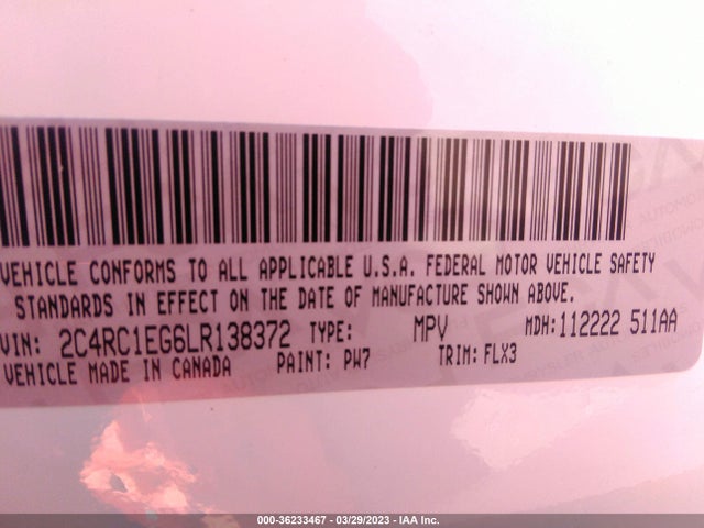 2C4RC1EG6LR138372 Chrysler Pacifica Touring L Plus