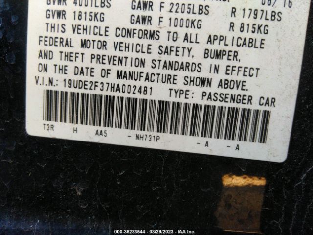 19UDE2F37HA002481 Acura ILX