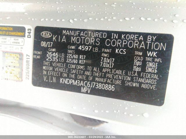 KNDPM3AC6J7380886 KIA Sportage Lx
