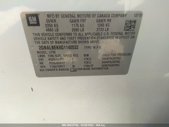 Chevrolet EQUINOX LS 2016 2GNALBEK8G1140532 Image 9