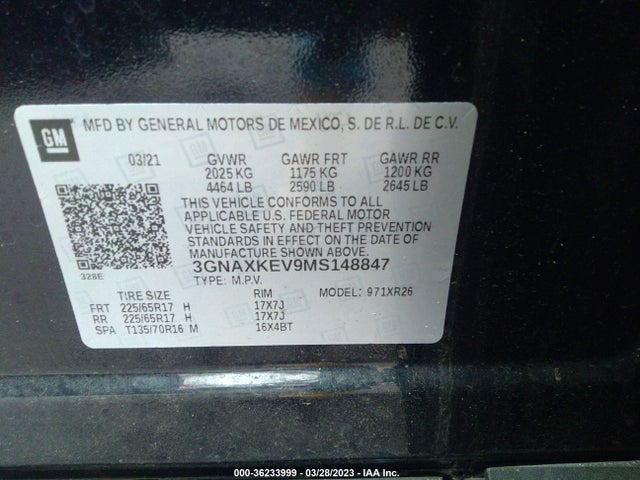 Chevrolet EQUINOX LT 2021 3GNAXKEV9MS148847 Image 10