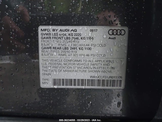 WA1JCCFS1JR013305 Audi Q3 Premium Plus