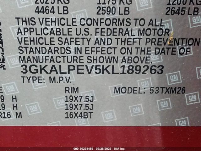 3GKALPEV5KL189263 GMC Terrain Slt