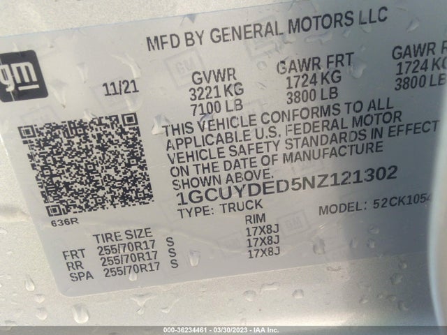 Chevrolet Silverado 1500 Ltd Lt 2022 1GCUYDED5NZ121302 Image 10