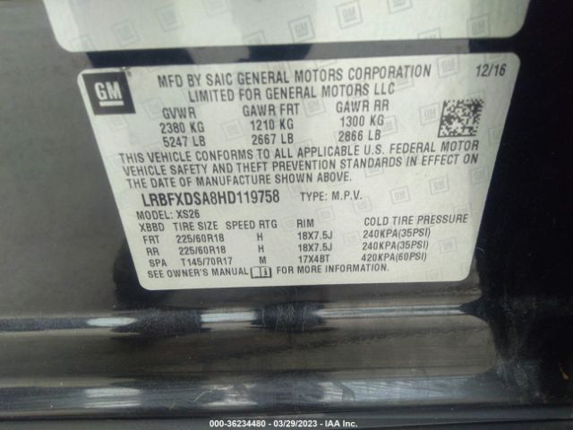 LRBFXDSA8HD119758 Buick Envision Essence