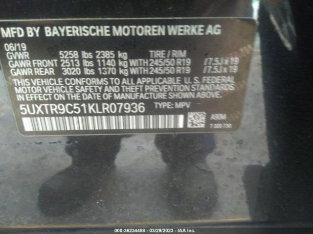 5UXTR9C51KLR07936 BMW X3 Xdrive30i