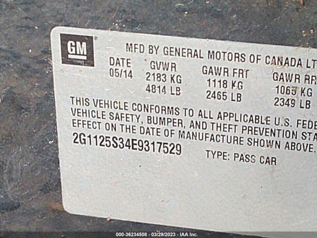 Chevrolet IMPALA LT 2014 2G1125S34E9317529 Image 10