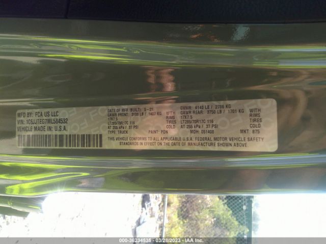 1C6JJTEG7ML584532 Jeep Gladiator Mojave