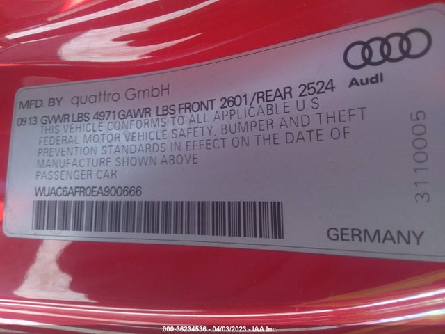 2014 Audi RS 5, VIN: WUAC6AFR0EA900666