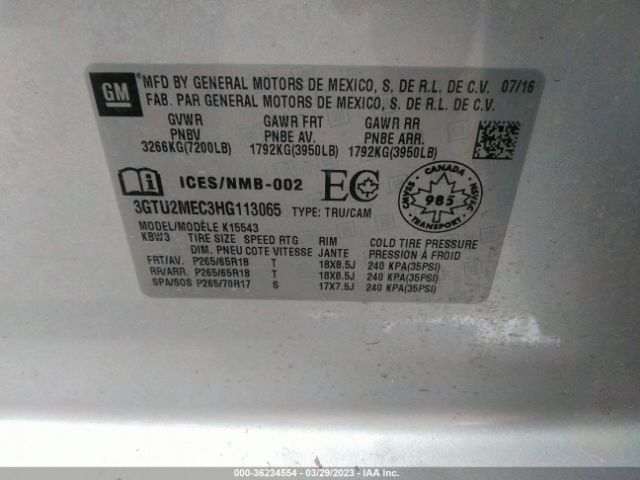 3GTU2MEC3HG113065 GMC Sierra 1500 Sle