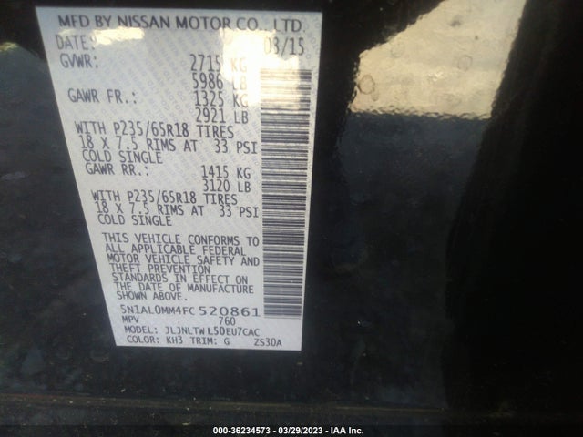 5N1AL0MM4FC520861 Infiniti QX60