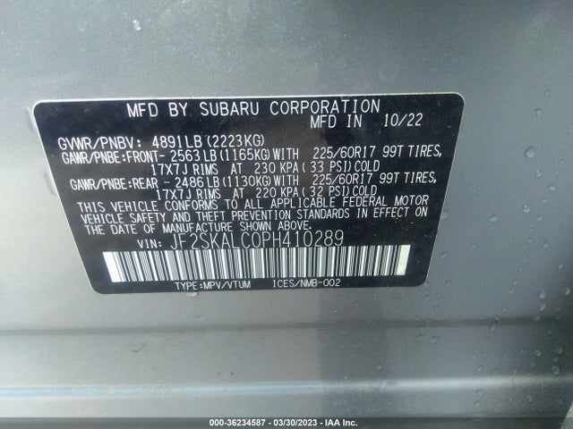 JF2SKALC0PH410289 Subaru Forester Wilderness
