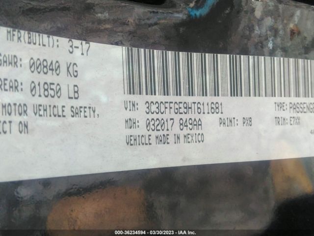 3C3CFFGE9HT611681 Fiat 500E