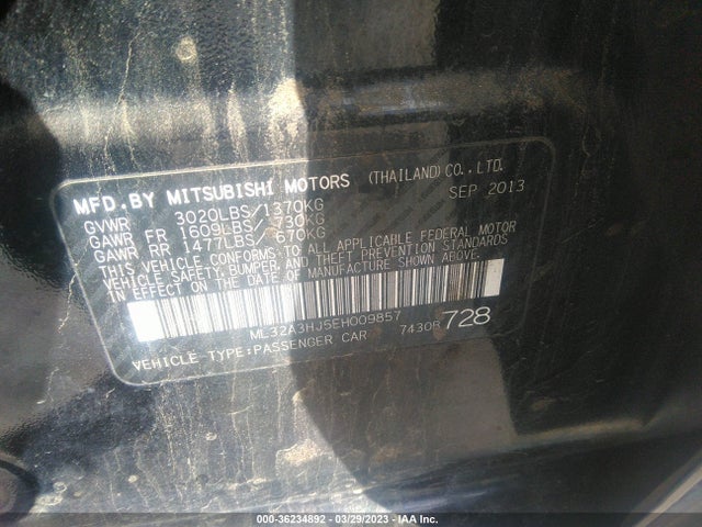 ML32A3HJ5EH009857 Mitsubishi MIRAGE DE