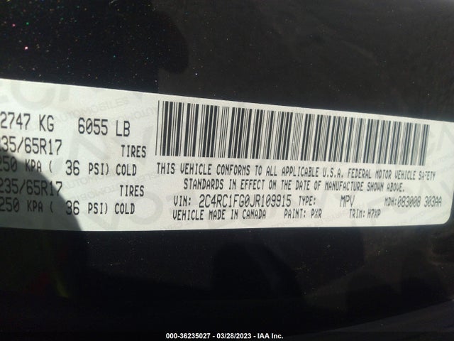 Chrysler Pacifica Touring Plus 2018 2C4RC1FG0JR109915 Image 10