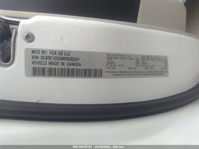 Chrysler Voyager Lxi 2021 2C4RC1DG8MR505341 Image 9