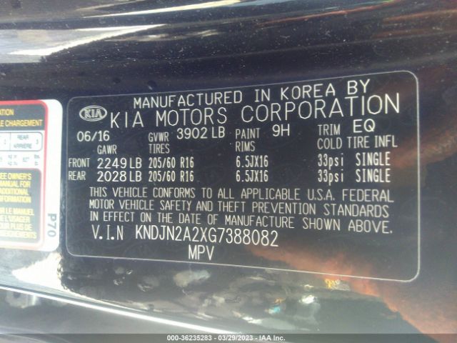 KNDJN2A2XG7388082 KIA Soul Base