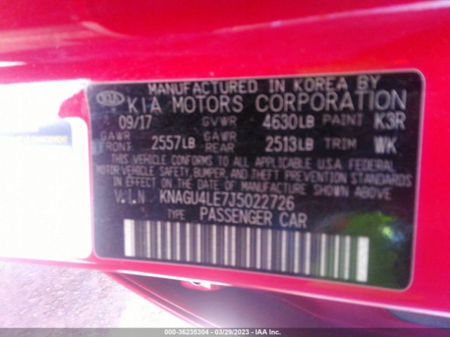 KNAGU4LE7J5022726 KIA Optima Hybrid Ex