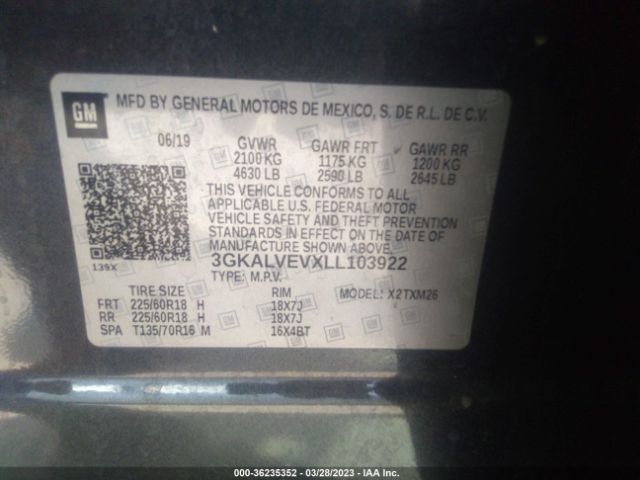 3GKALVEVXLL103922 GMC Terrain Slt