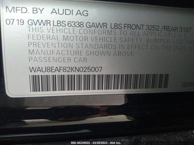 Audi A8 L 2019 WAU8EAF82KN025007 Image 9