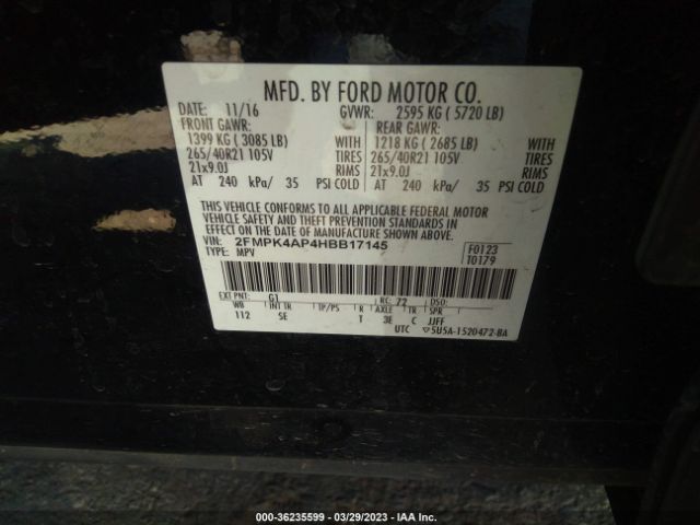 2FMPK4AP4HBB17145 Ford EDGE SPORT