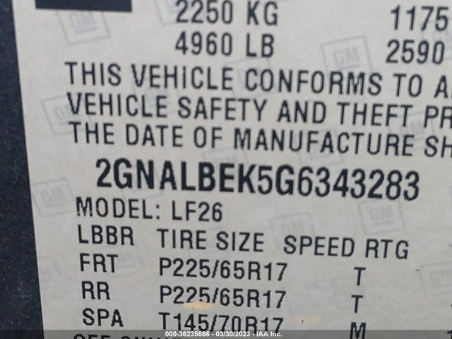Chevrolet EQUINOX LS 2016 2GNALBEK5G6343283 Image 10