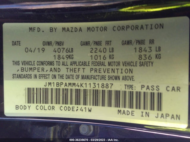 Mazda Mazda3 Hatchback W/preferred Pkg 2019 JM1BPAMM4K1131887 Image 10