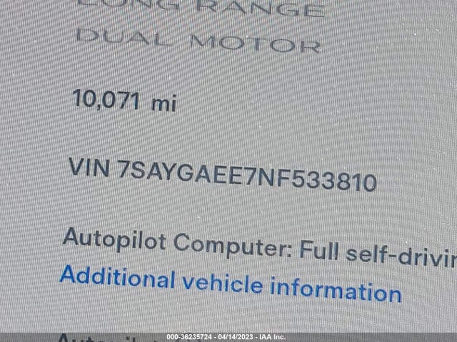 7SAYGAEE7NF533810 Tesla Model Y Long Range