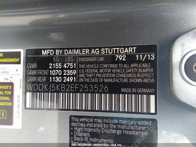 WDDKJ5KB2EF253526 Mercedes-Benz E-class E 350