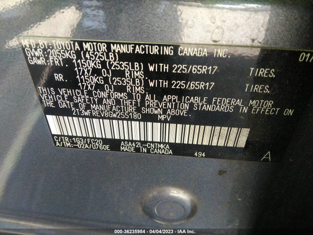 Toyota Rav4 Xle 2016 2T3WFREV8GW255180 Image 9