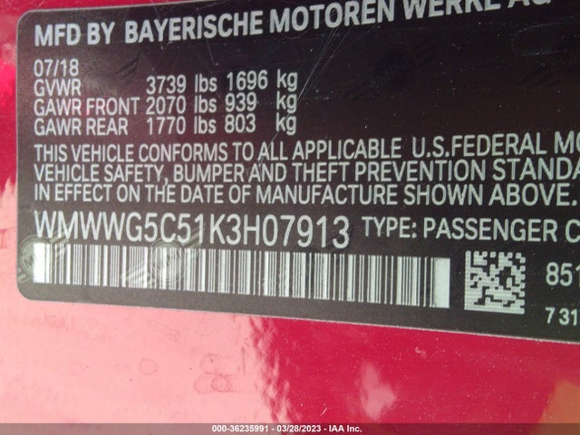 WMWWG5C51K3H07913 Mini Convertible Cooper