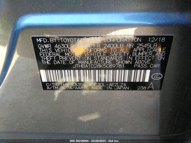 JTHBA1D28K5089781 Lexus Is Is 300