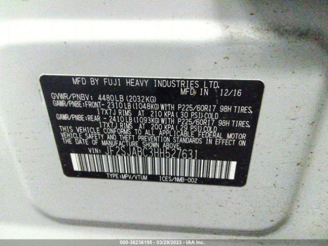 JF2SJABC3HH527631 Subaru FORESTER