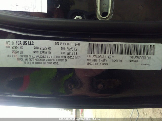 Dodge Charger Sxt 2020 2C3CDXBG3LH140777 Image 10