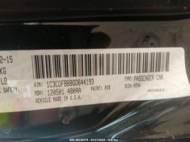 1C3CDFBB8GD644193 Dodge DART SXT