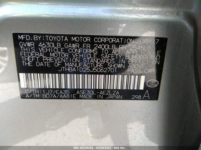 JTHBA1D25J5062701 Lexus Is Is 300