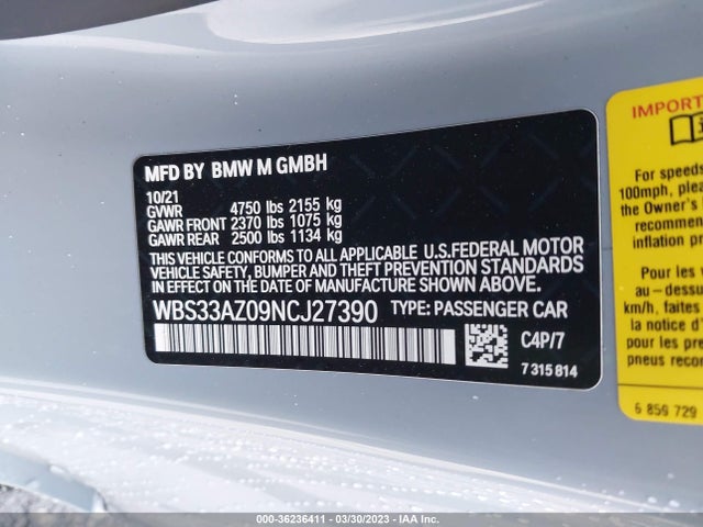 BMW M4 Competition 2022 WBS33AZ09NCJ27390 Image 9