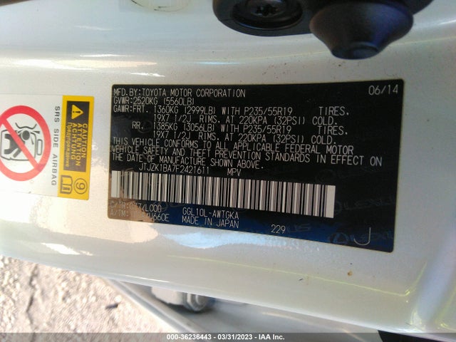 JTJZK1BA7F2421611 Lexus RX 350