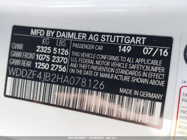 WDDZF4JB2HA078126 Mercedes-Benz E-class E 300