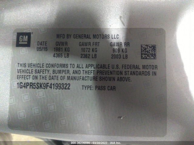 1G4PR5SK9F4199322 Buick Verano Convenience Group